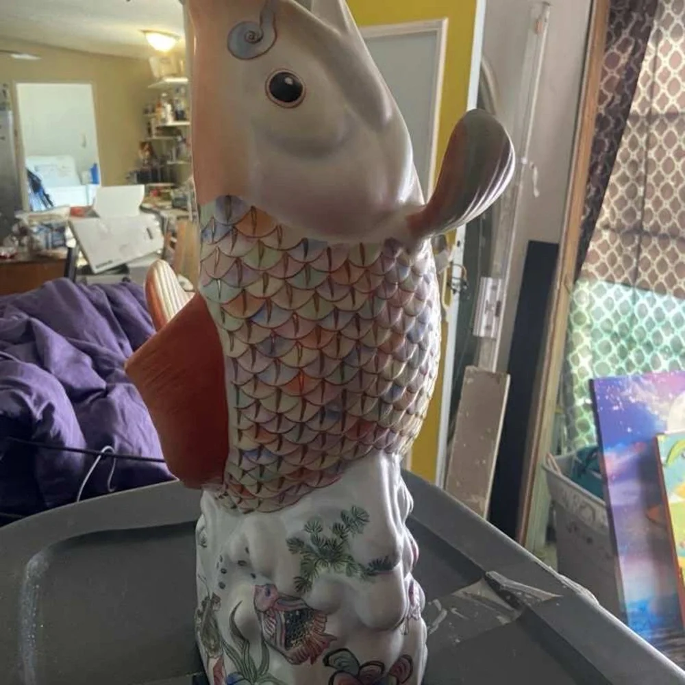 Colorful Ceramic Fish Statue